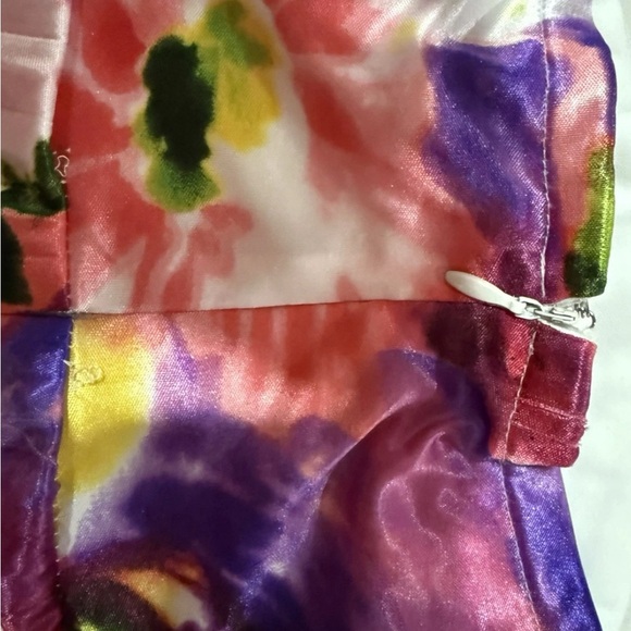 Vintage Beaded Halter Dress Y2K Watercolor Maxi Formal Fairy Sparkle Pink Prom - Picture 8 of 15